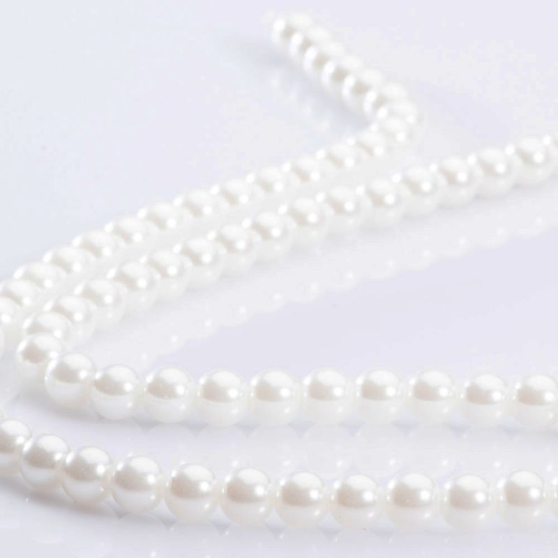 Sticla alb perlat sfere 6 mm - magazinuldepietre.ro