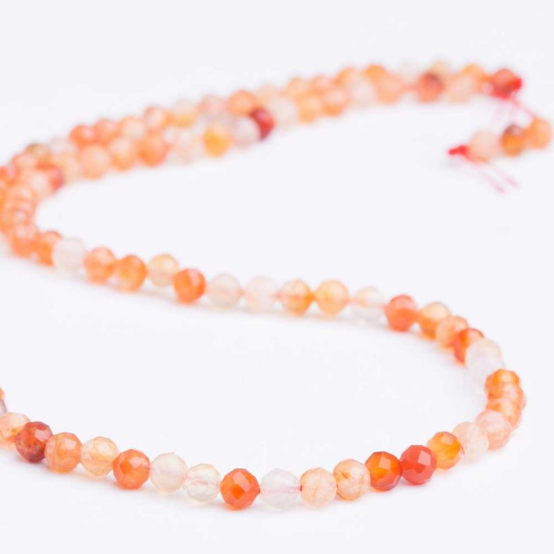 Agat portocaliu natural sfere fatetate 4 mm - magazinuldepietre.ro